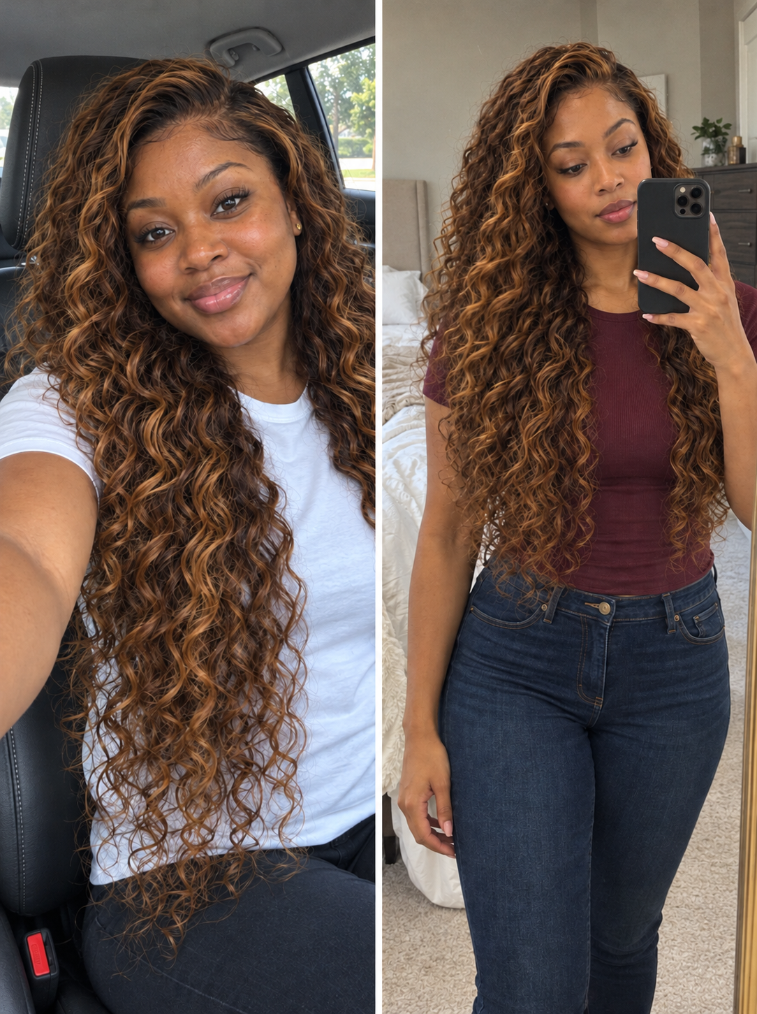 Curly Virgin Hair Wig 30' Wig— Balayage Highlights