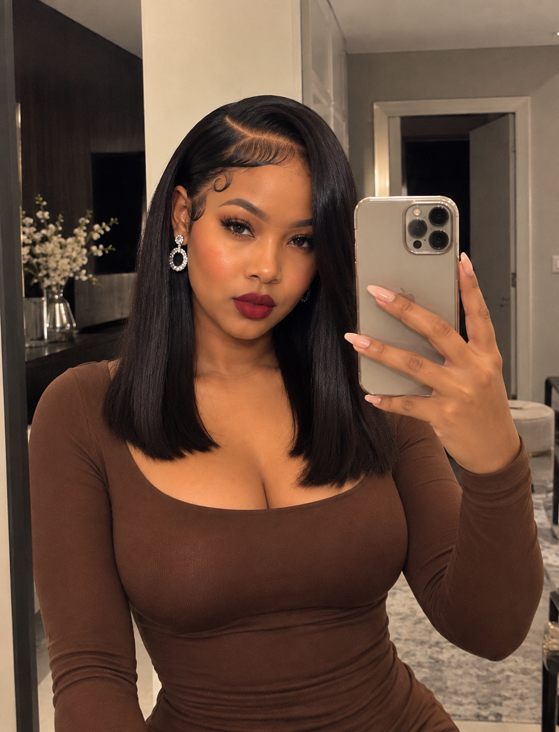 Double drawn Straight Virgin Hair Bob — 14"/16" Natural Black