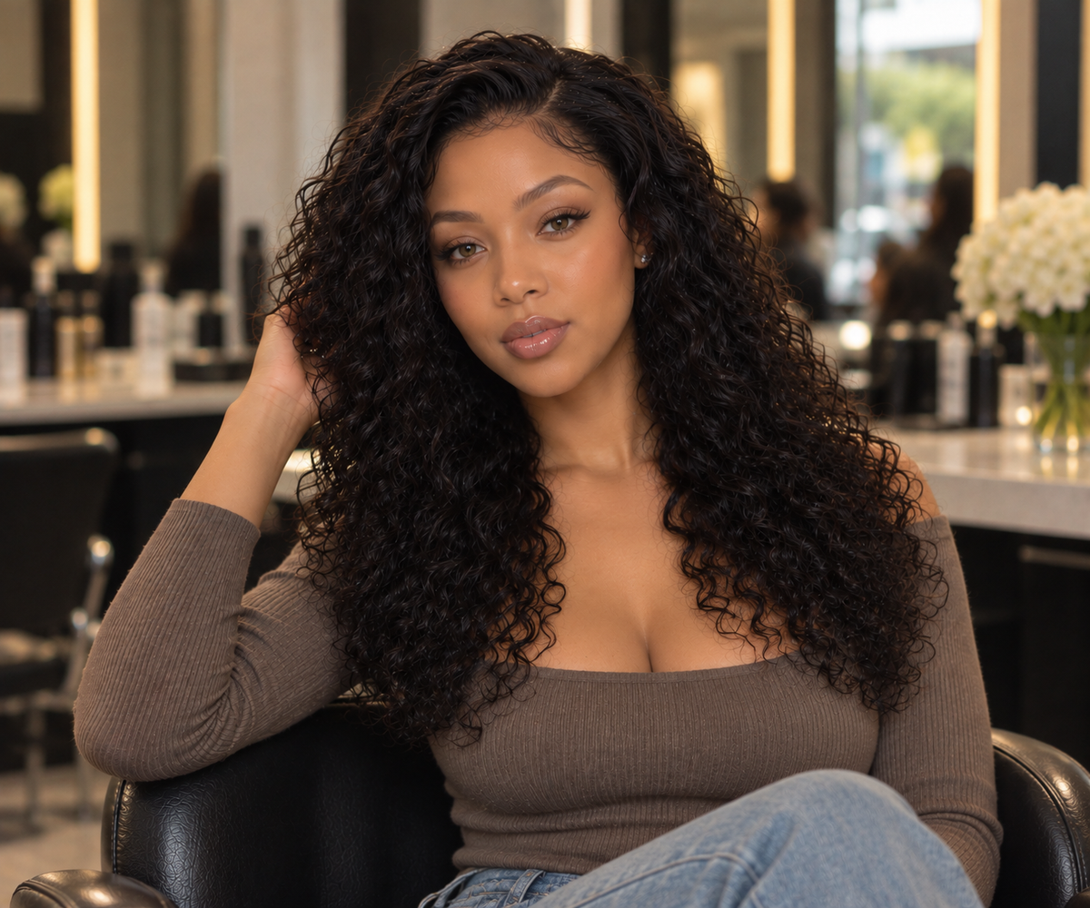 Curly Virgin Hair Wig 18"