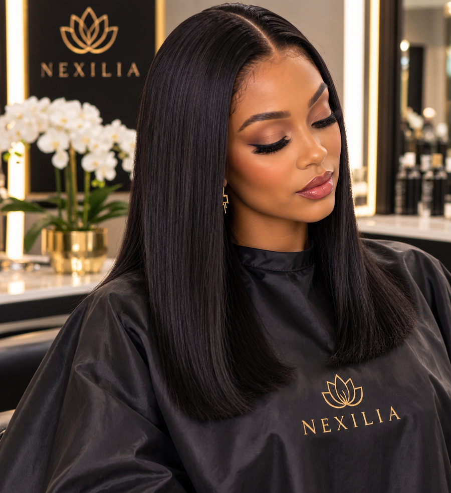 Double drawn Straight Virgin Hair Bob — 14"/16" Natural Black