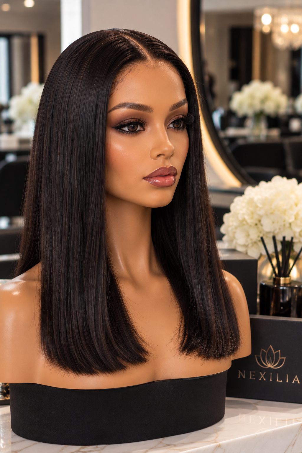 Double drawn Straight Virgin Hair Bob — 14"/16" Natural Black