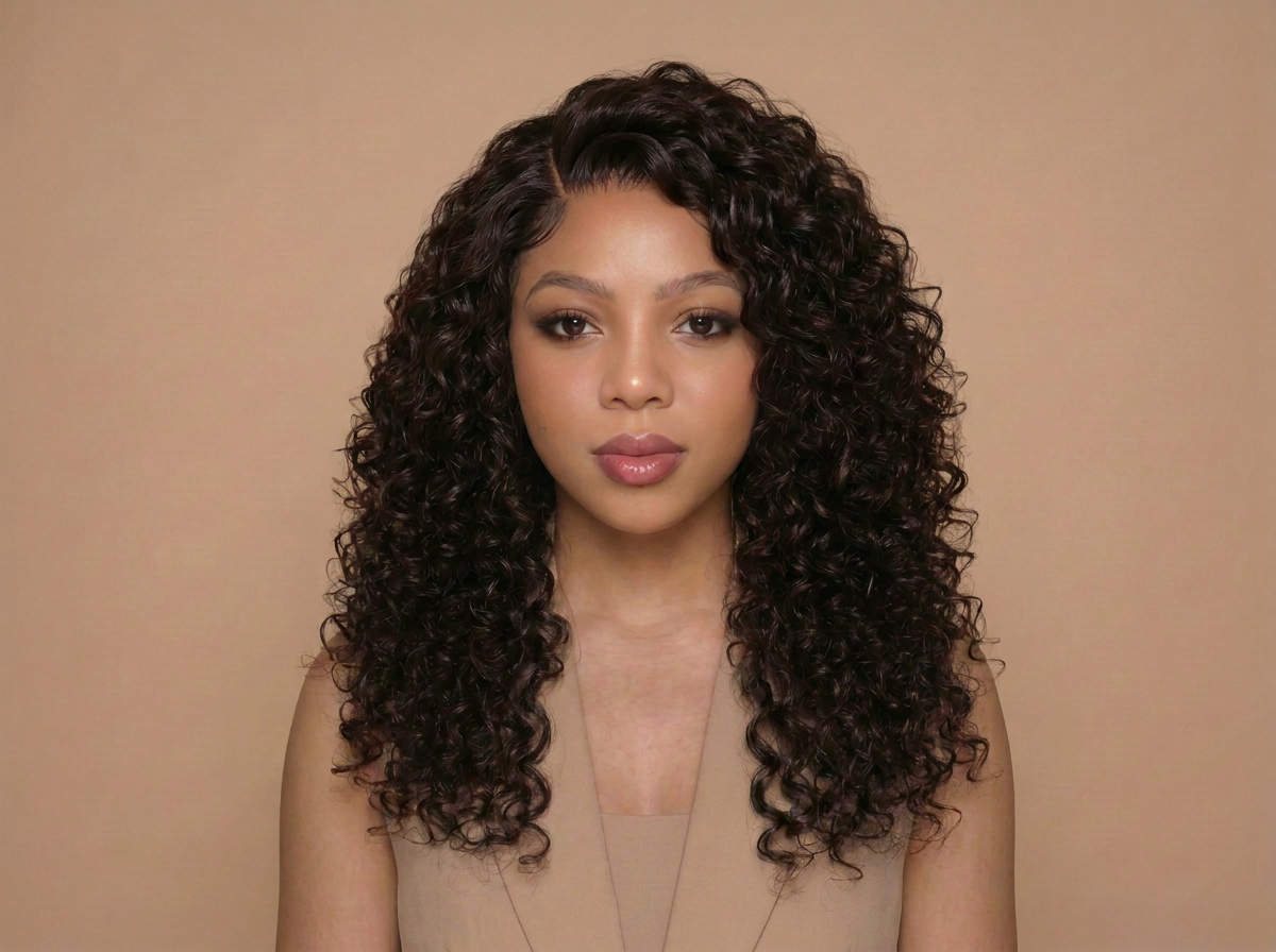 Curly Virgin Hair Wig 18"